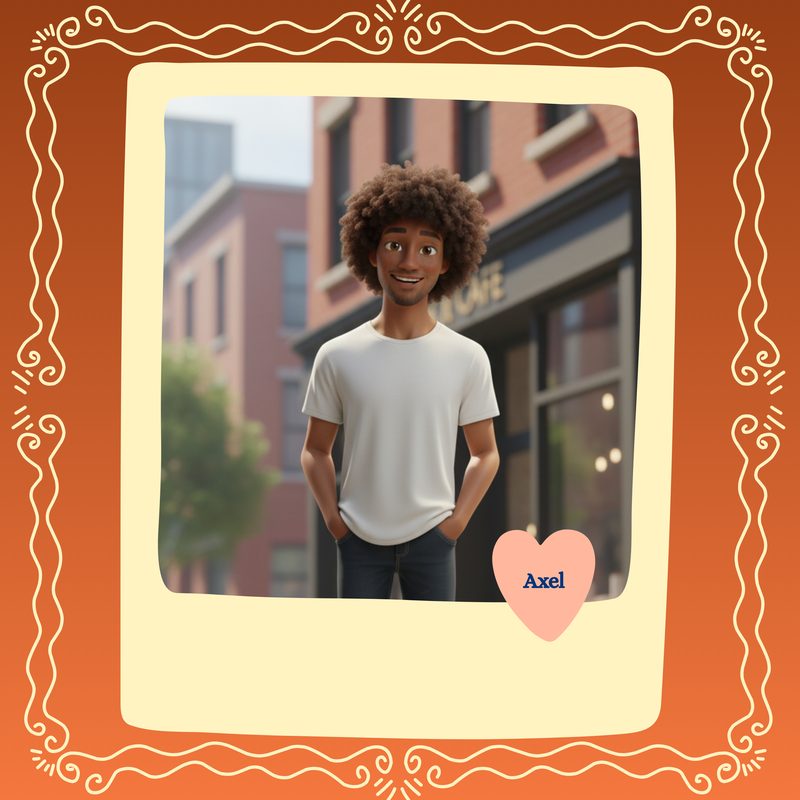 Axel, Roxane's big brother, in a city street